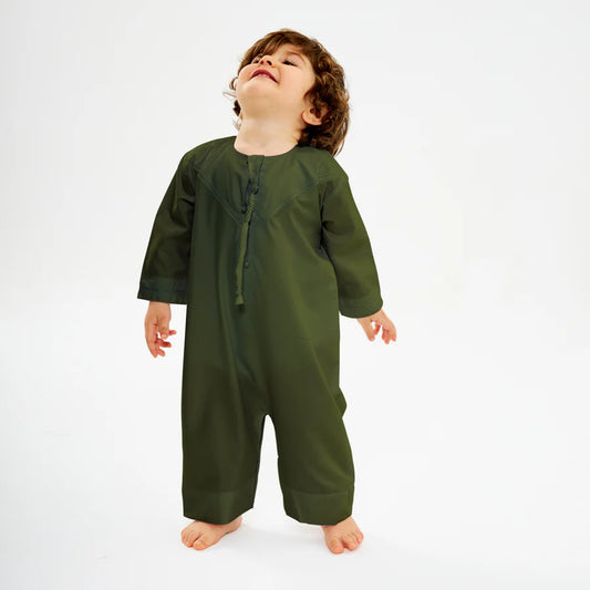 My Little Emirati - Khaki Green Kandora